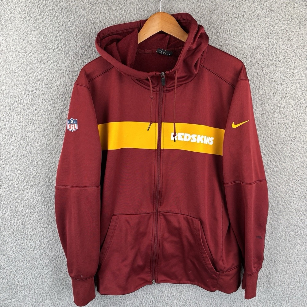 NIke Washington‎ Redskins Hoodie Mens Medium Full Zip Sweatshirt On Field *READ*